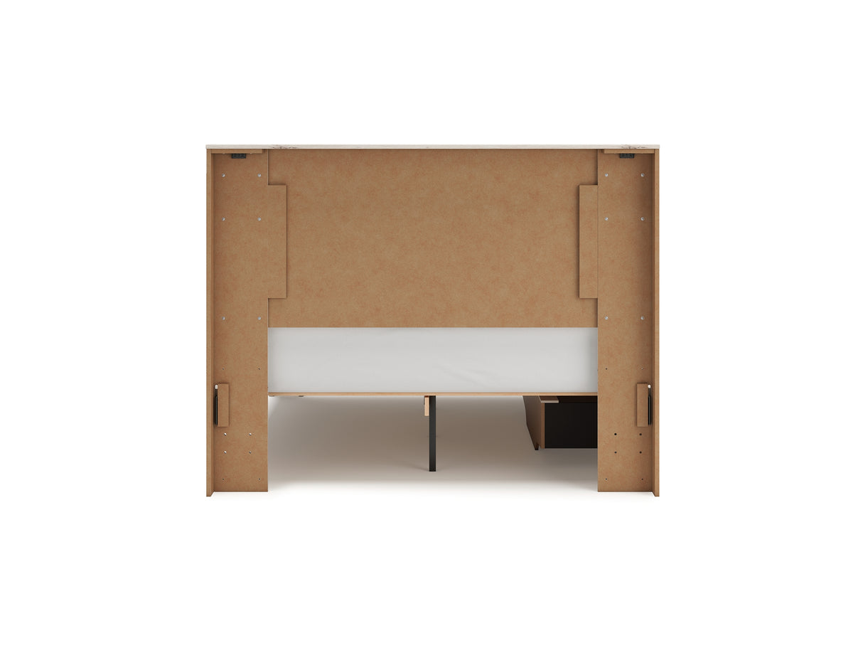 Lawroy Light Natural Queen Panel Bed With Storage