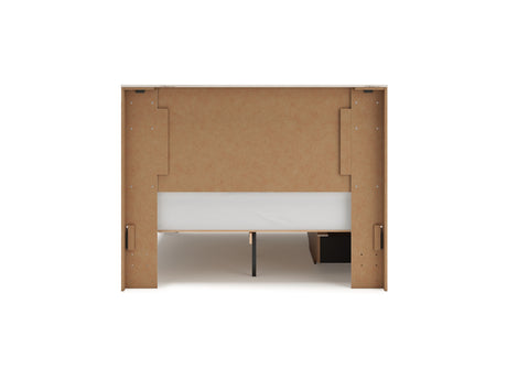 Lawroy Light Natural Queen Panel Bed With Storage