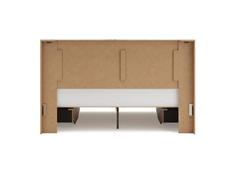 Lawroy Light Natural King Panel Bed With Storage, Dresser And Mirror