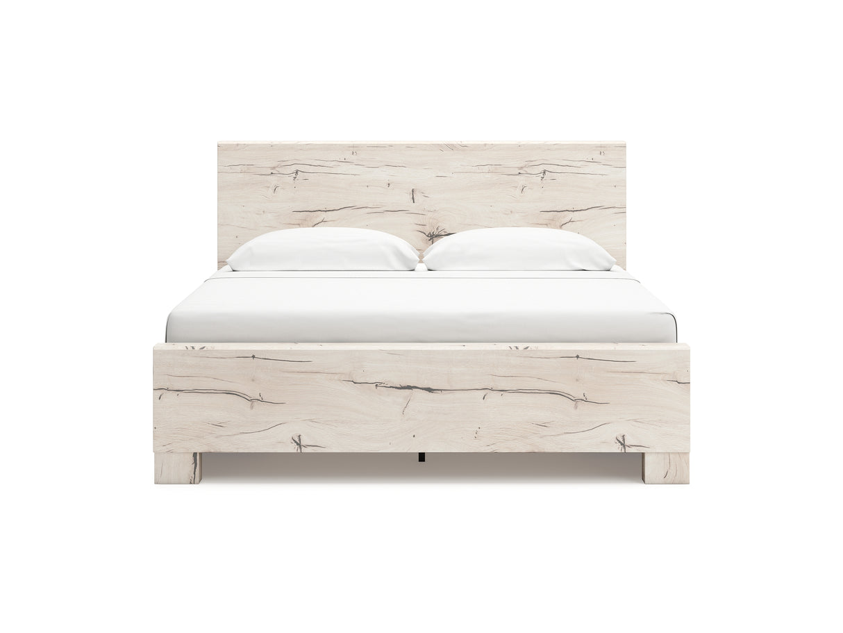 Lawroy Light Natural King Panel Bed With Storage, Dresser And Mirror