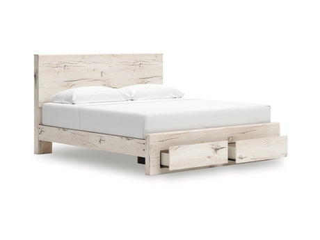 Lawroy Light Natural King Storage Bed, Dresser And Nightstand