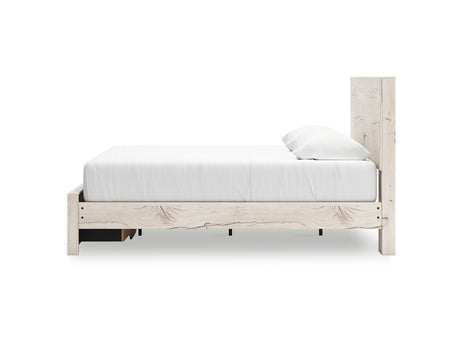 Lawroy Light Natural King Panel Storage Bed, Dresser And Mirror
