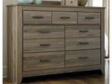 Zelen Warm Gray Queen Panel Bed And Dresser