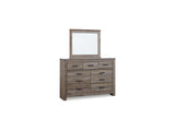 Zelen Warm Gray Full Panel Bed, Dresser, Mirror, And Nightstand