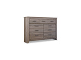 Zelen Warm Gray Queen Panel Bed And Dresser