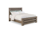 Zelen Warm Gray Queen Panel Bed
