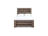 Zelen Warm Gray Full Panel Bed, Dresser, Mirror, And Nightstand