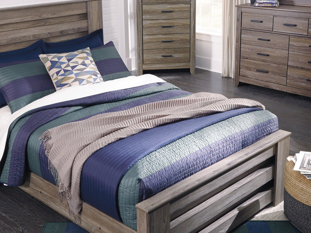 Zelen Warm Gray Full Panel Bed