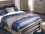 Zelen Warm Gray Full Panel Bed