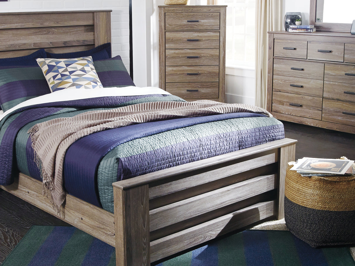 Zelen Warm Gray Full Panel Bed