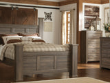 Juararo Dark Brown Queen Poster Bed