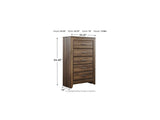 Juararo Dark Brown Queen Poster Bed, Dresser, Mirror, Chest And 2 Nightstands
