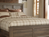 Juararo Dark Brown Queen Panel Bed, Dresser, Mirror And Nightstand