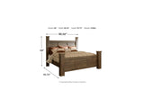 Juararo Dark Brown King Poster Bed, Chest And Nightstand