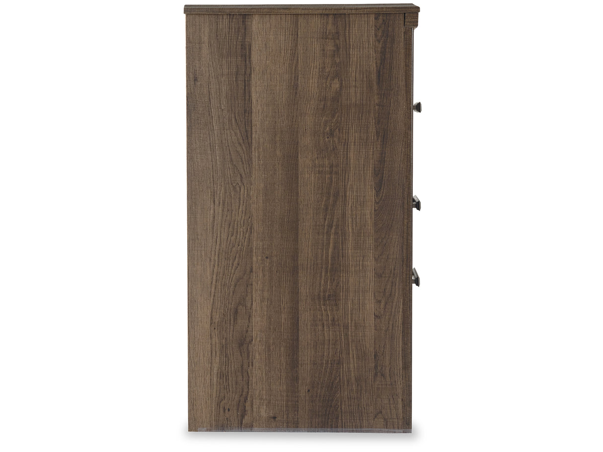 Juararo Dark Brown Queen Panel Bed, Dresser, Mirror And Nightstand