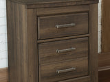 Juararo Dark Brown Queen Panel Bed, Dresser, Mirror And Nightstand