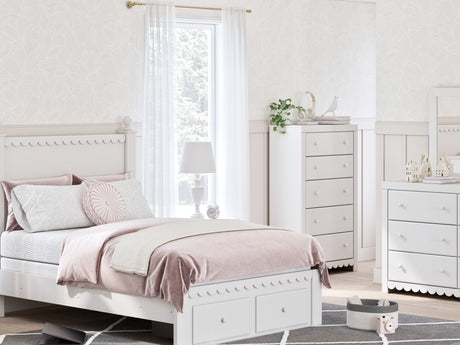 Mollviney White Full Panel Storage Bed