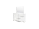 Mollviney White Dresser And Mirror