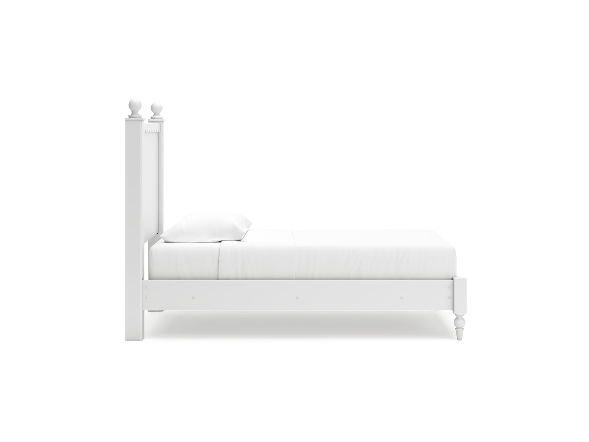 Mollviney White Twin Panel Bed