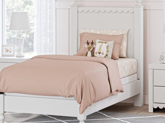 Mollviney White Twin Panel Bed