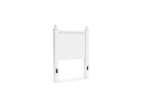 Mollviney White Twin Panel Headboard, Dresser And Mirror