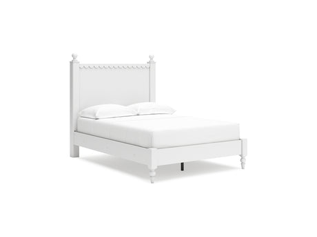 Mollviney White Full Panel Bed