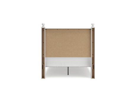 Mollviney White Full Panel Bed, Dresser And Mirror