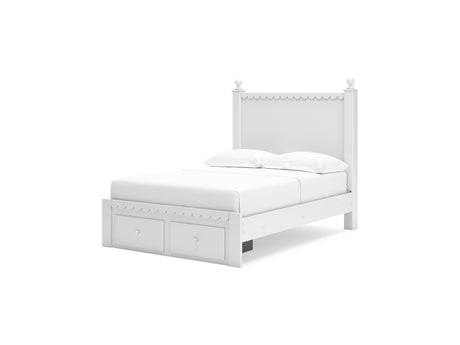 Mollviney White Full Panel Storage Bed