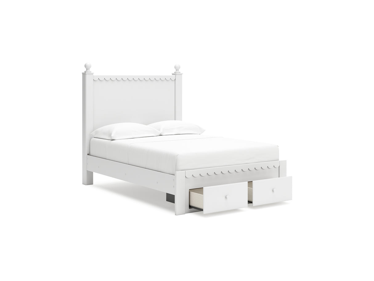 Mollviney White Full Panel Storage Bed