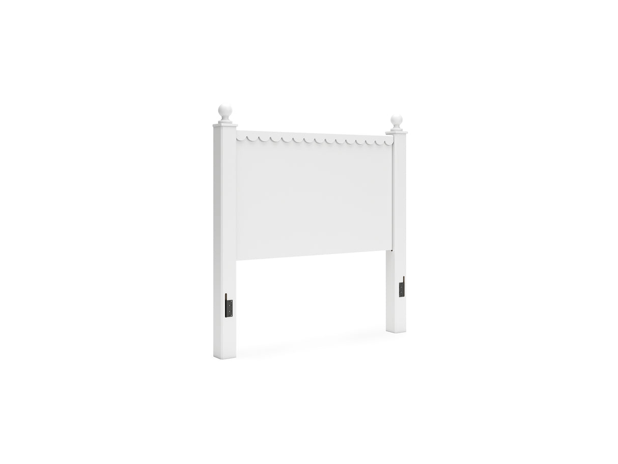 Mollviney White Full Panel Headboard, Dresser And Mirror