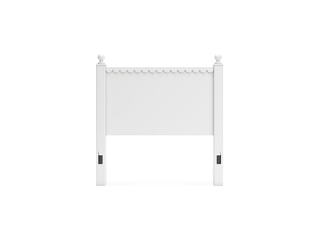 Mollviney White Full Panel Headboard, Dresser And Mirror