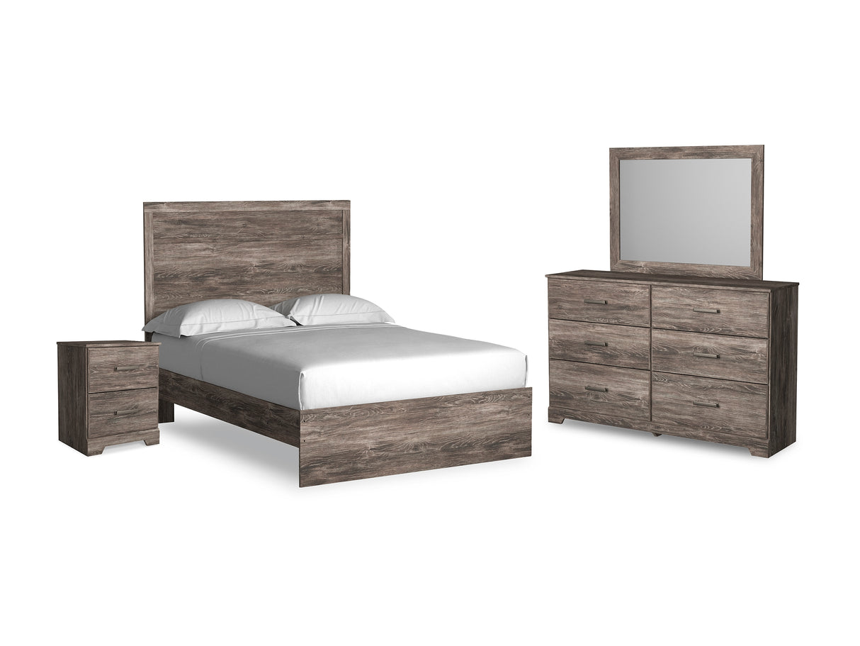 Ralinksi Gray Full Panel Bed, Dresser, Mirror And Nightstand