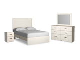 Stelsie White Full Panel Bed, Dresser, Mirror And Nightstand