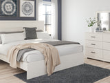 Stelsie White King Panel Bed With Dresser, Mirror And Nightstand