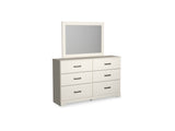 Stelsie White Full Panel Bed, Dresser, Mirror And Nightstand
