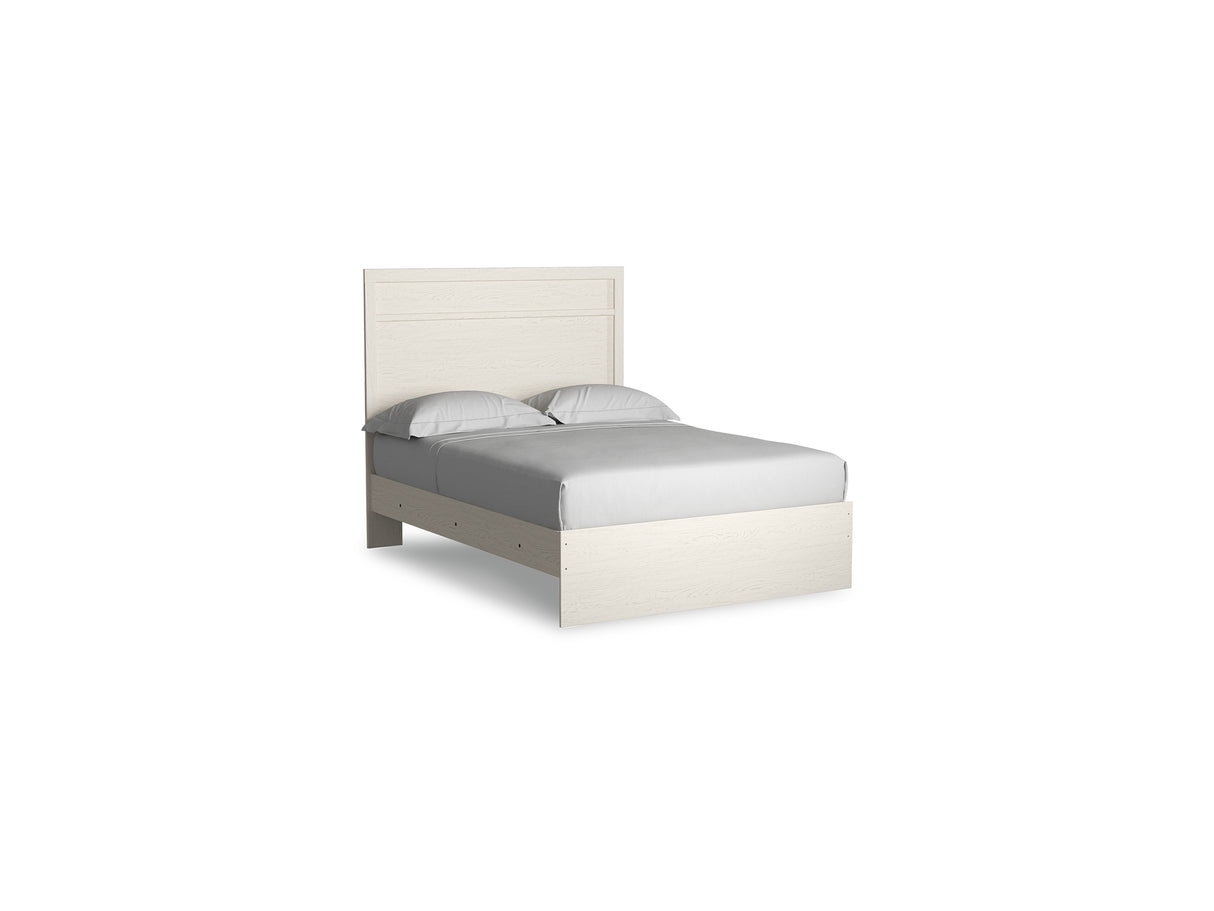 Stelsie White Full Panel Bed, Dresser, Mirror And Nightstand