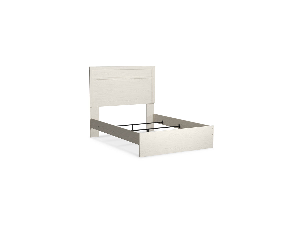 Stelsie White Full Panel Bed, Dresser, Mirror And Nightstand