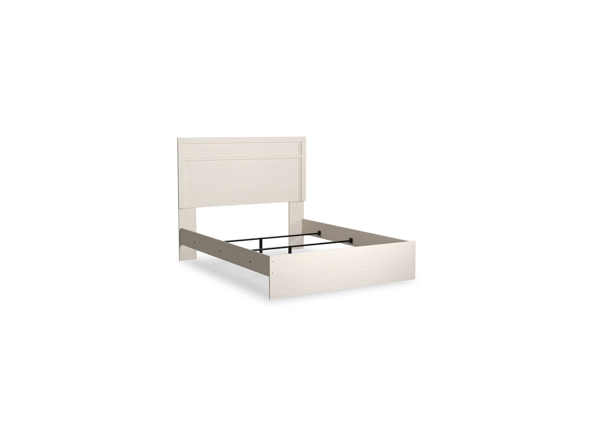 Stelsie White Queen Panel Bed With Dresser, Mirror And Nightstand