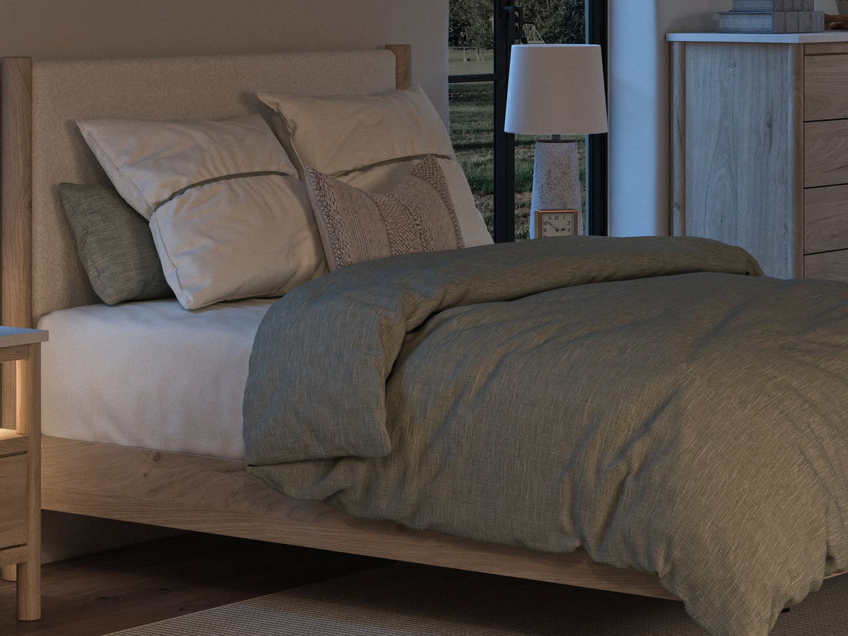 Cadmori Two-Tone Queen Upholstered Panel Bed