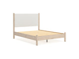 Cadmori Two-Tone Queen Upholstered Panel Bed