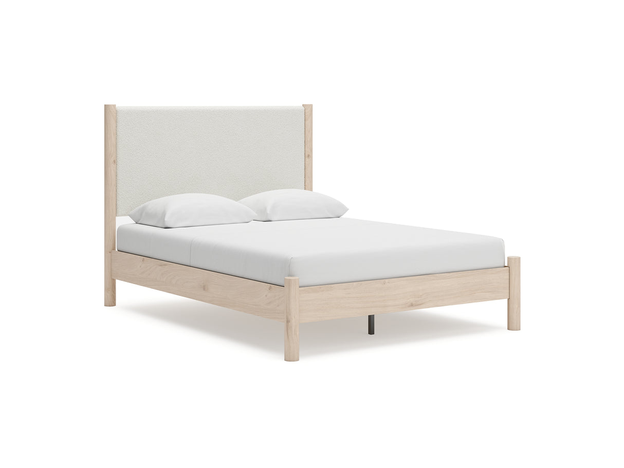 Cadmori Two-Tone Queen Upholstered Panel Bed