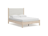 Cadmori Two-Tone Queen Upholstered Panel Bed
