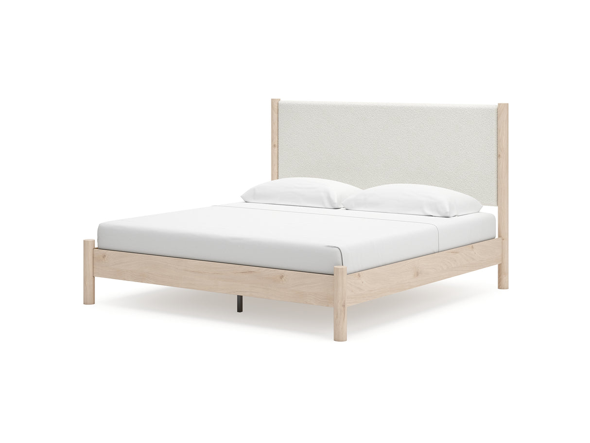 Cadmori Two-Tone King Upholstered Panel Bed