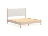 Cadmori Two-Tone King Upholstered Panel Bed
