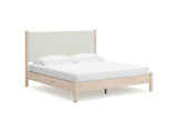 Cadmori Two-Tone King Upholstered Panel Bed