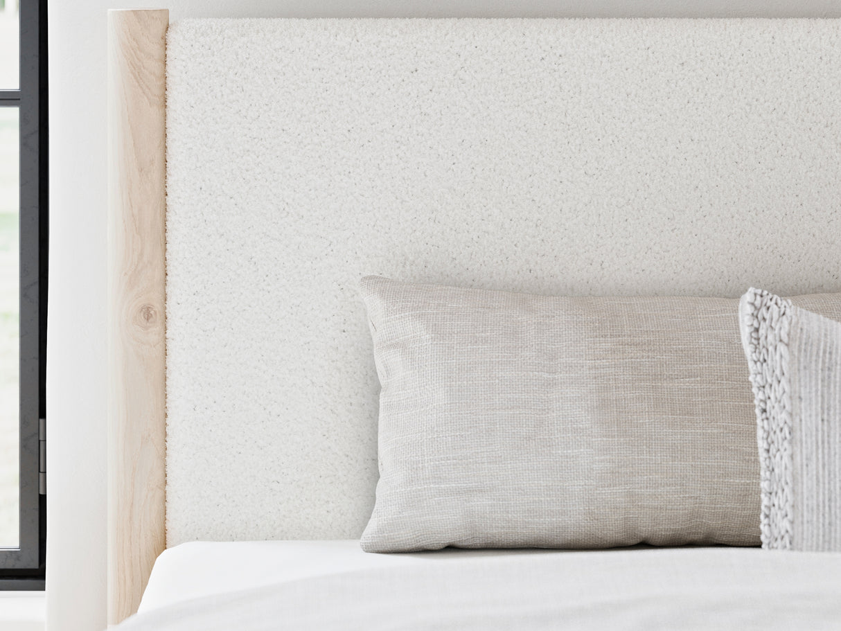 Cadmori Two-Tone King Upholstered Panel Bed