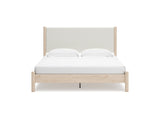 Cadmori Two-Tone King Upholstered Panel Bed