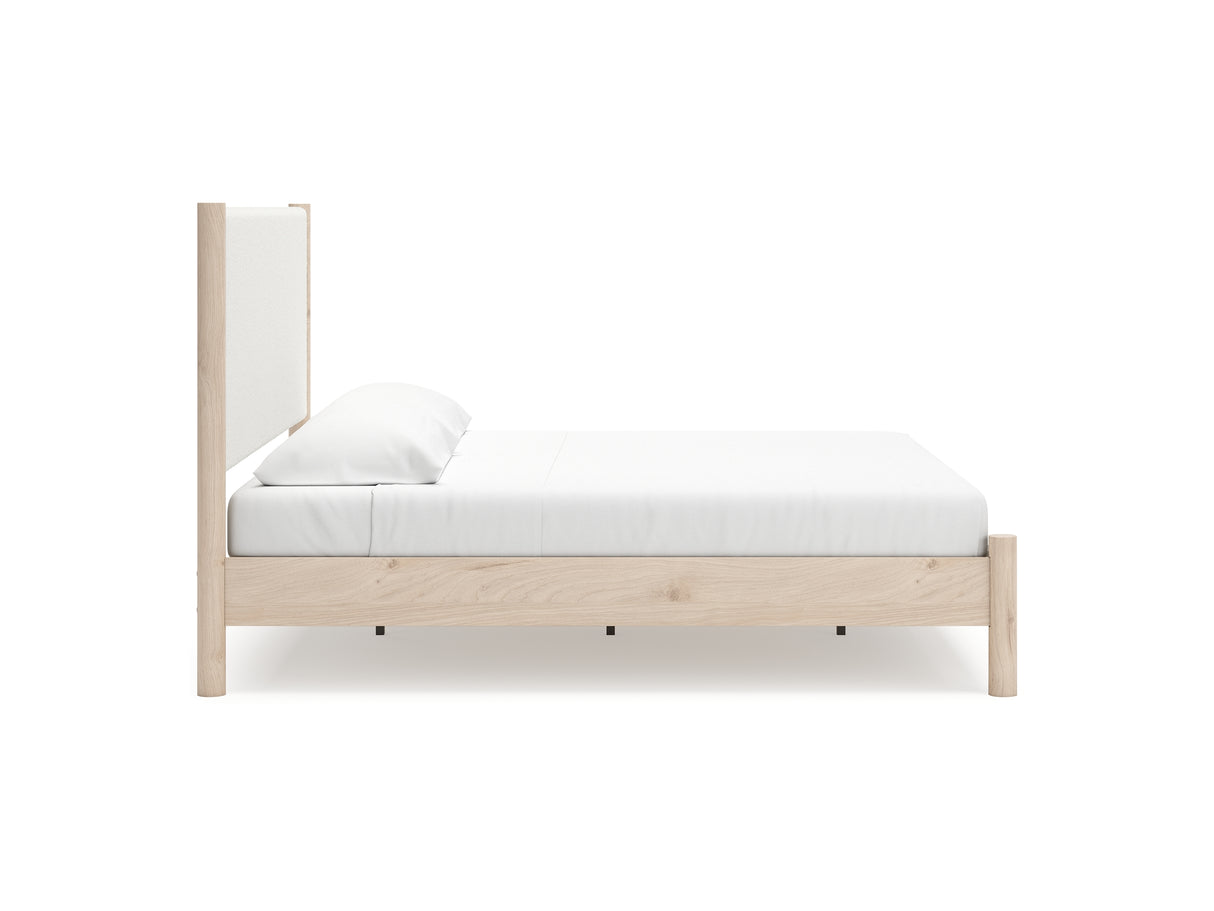 Cadmori Two-Tone King Upholstered Panel Bed