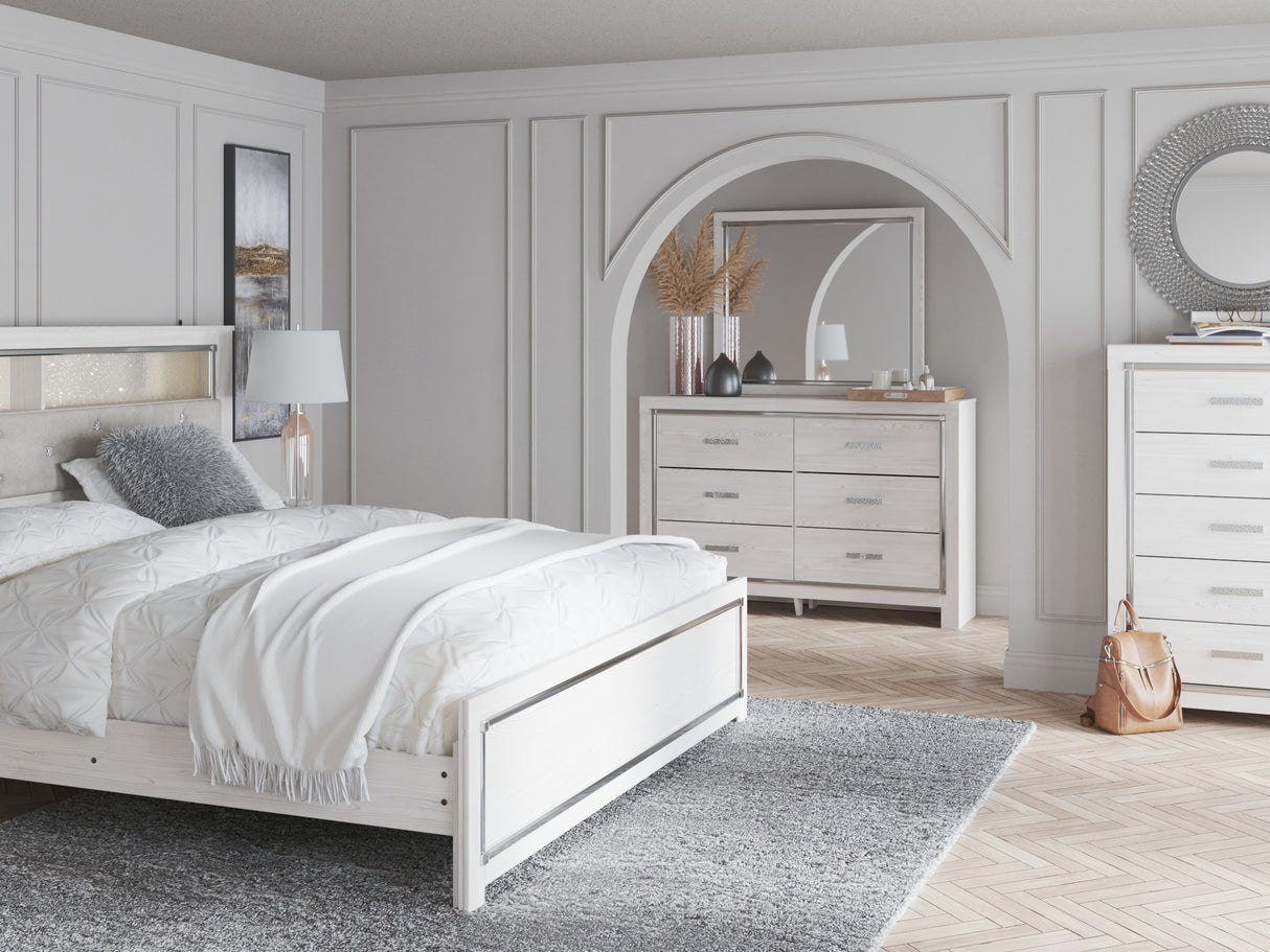 Altyra White King Bookcase Headboard, Dresser And Mirror