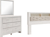 Altyra White King Bookcase Headboard, Dresser And Mirror